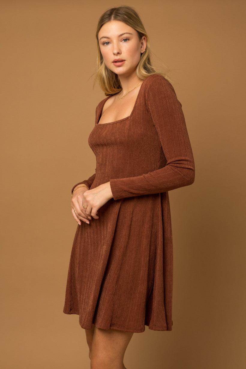 Cinnamon Square Neck Dress
