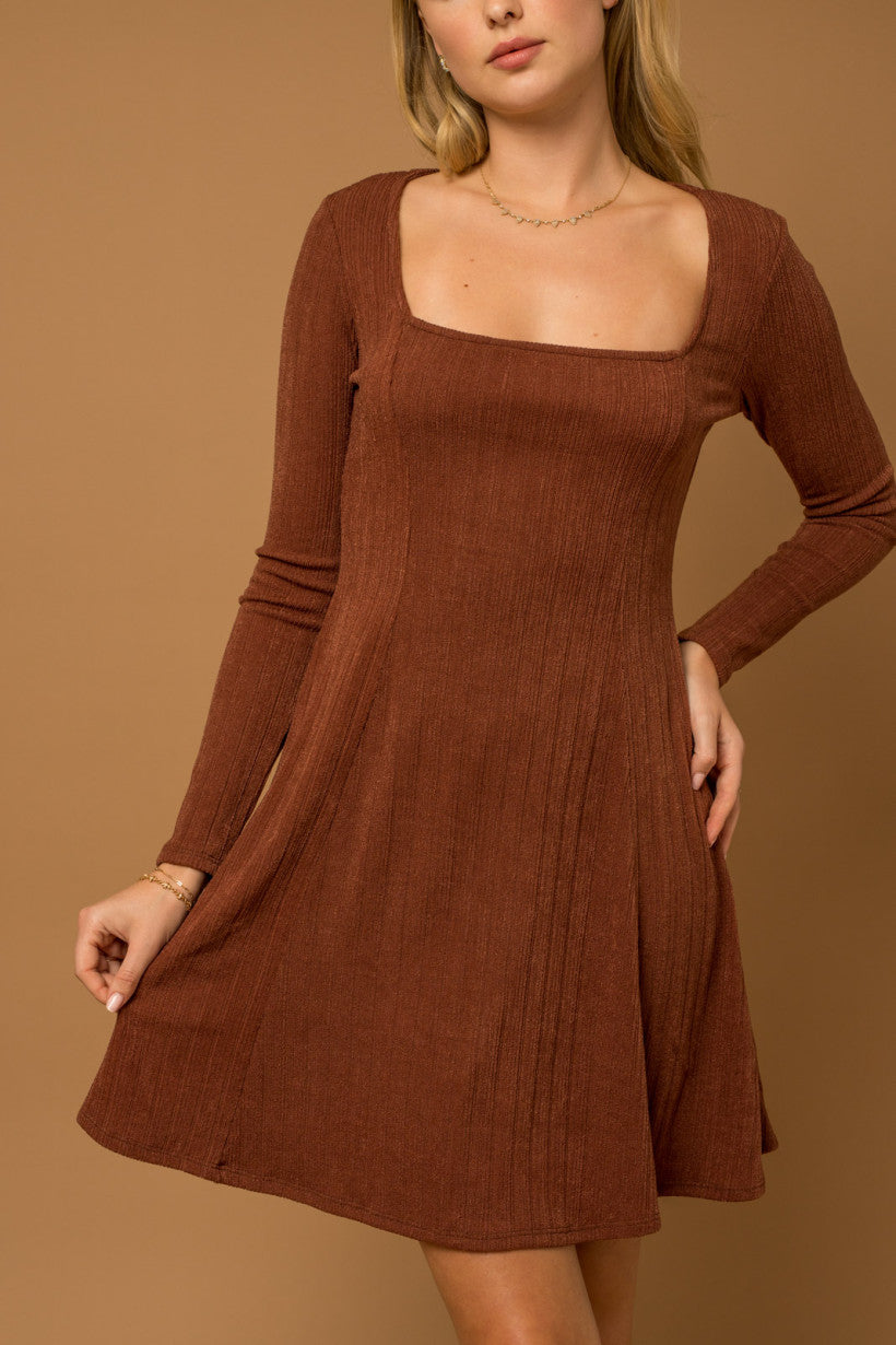 Cinnamon Square Neck Dress