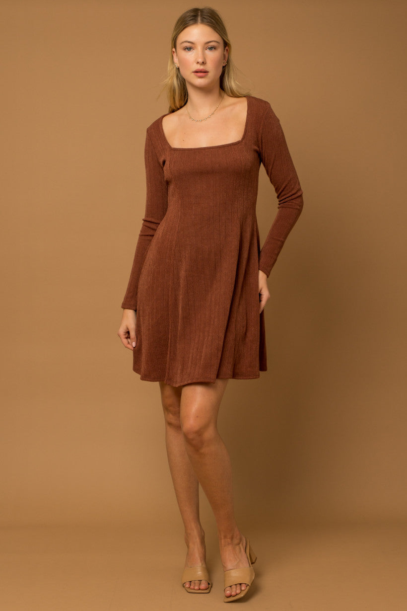 Cinnamon Square Neck Dress
