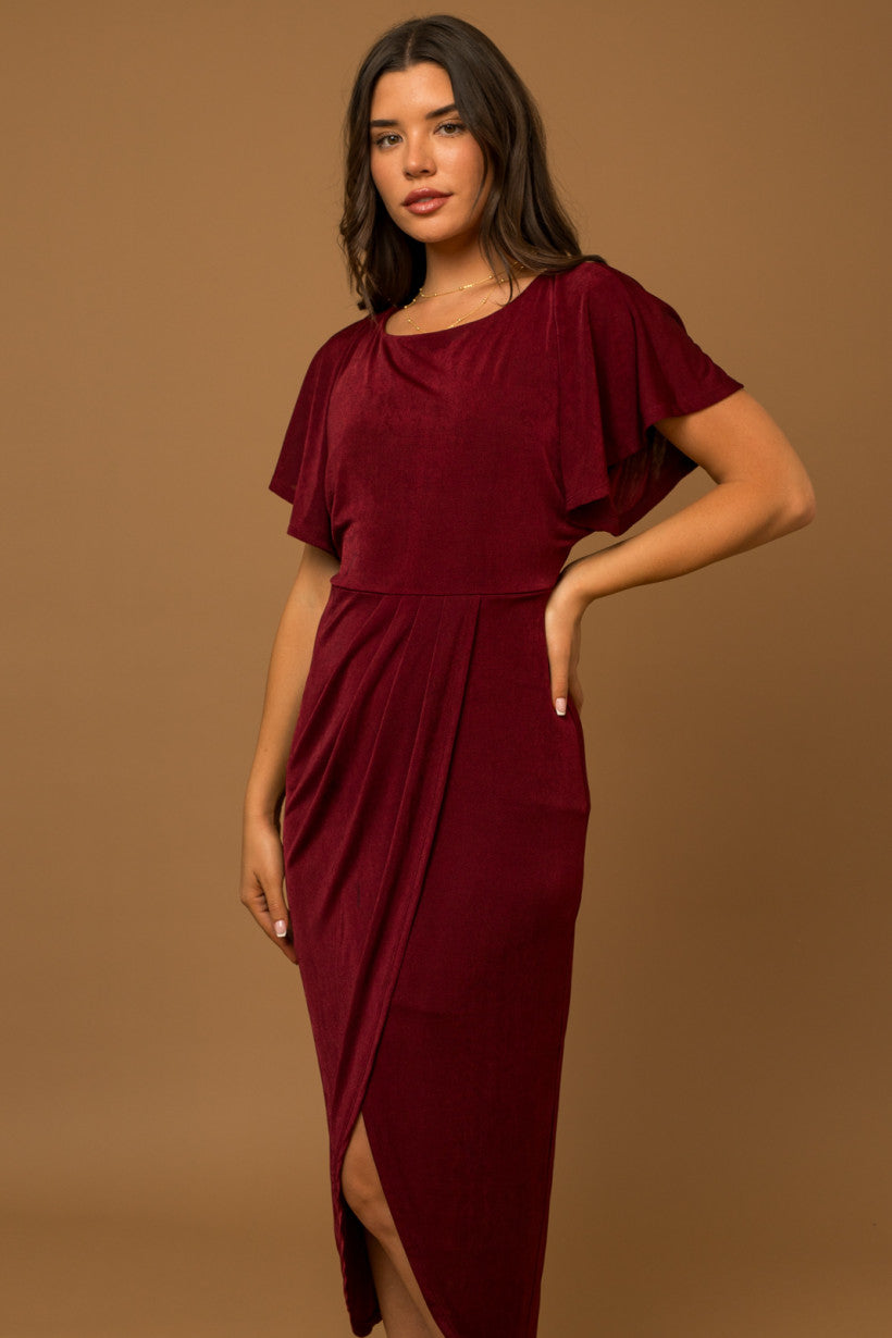 Pleated Velvet Dress