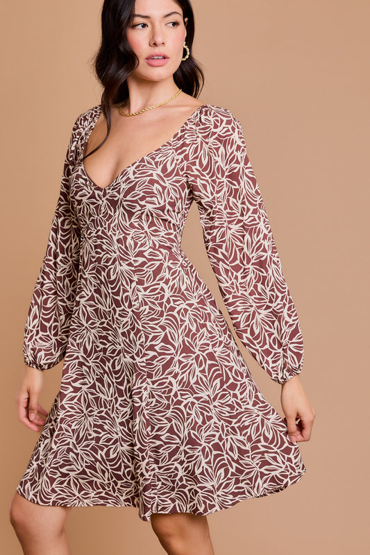 Back Smocking Floral Dress