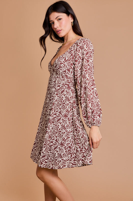 Back Smocking Floral Dress