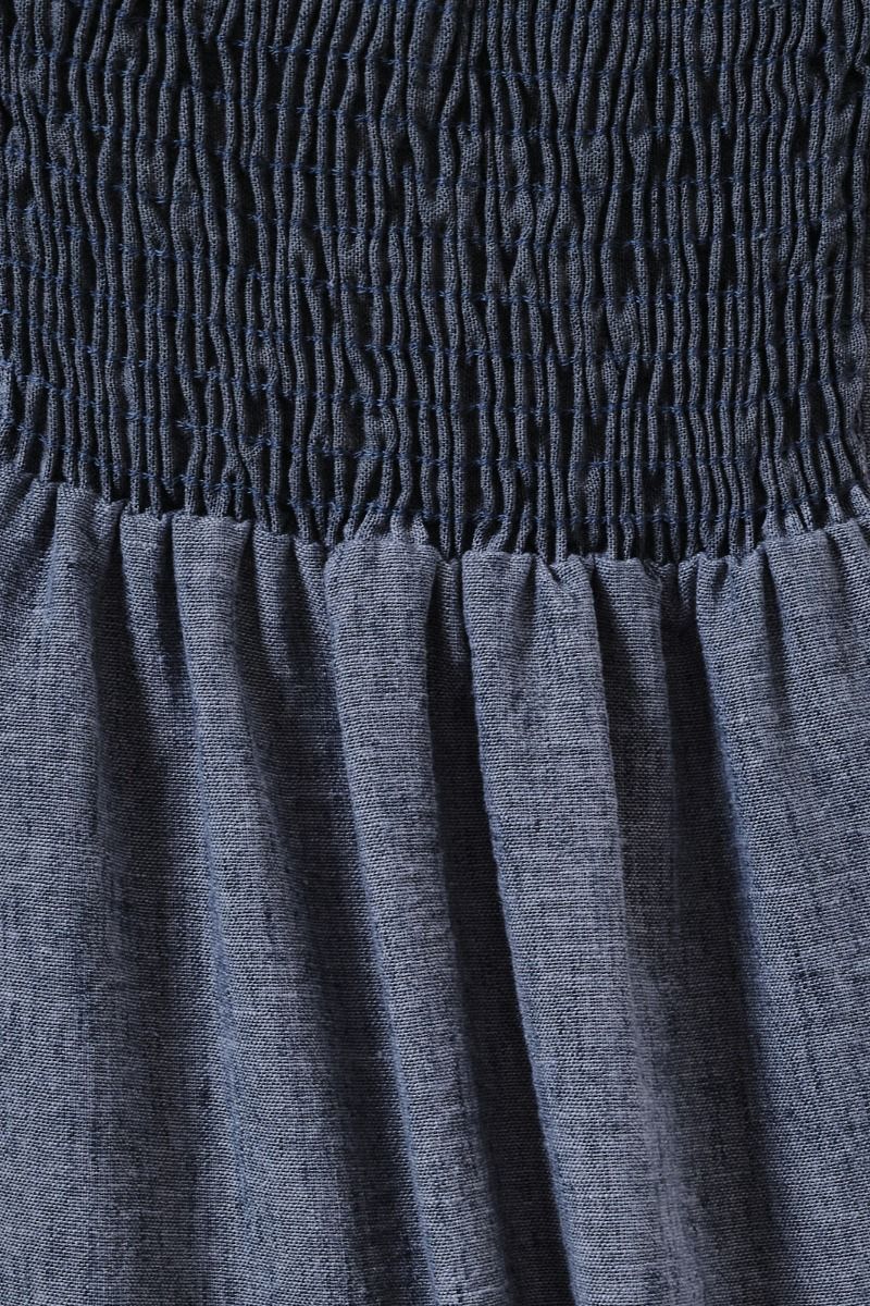 Denim Smocked Back Dress