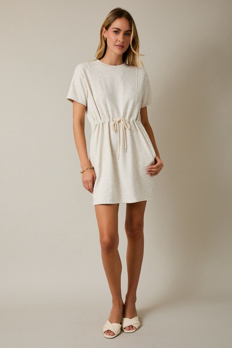 Drawstring Waist Mini Dress