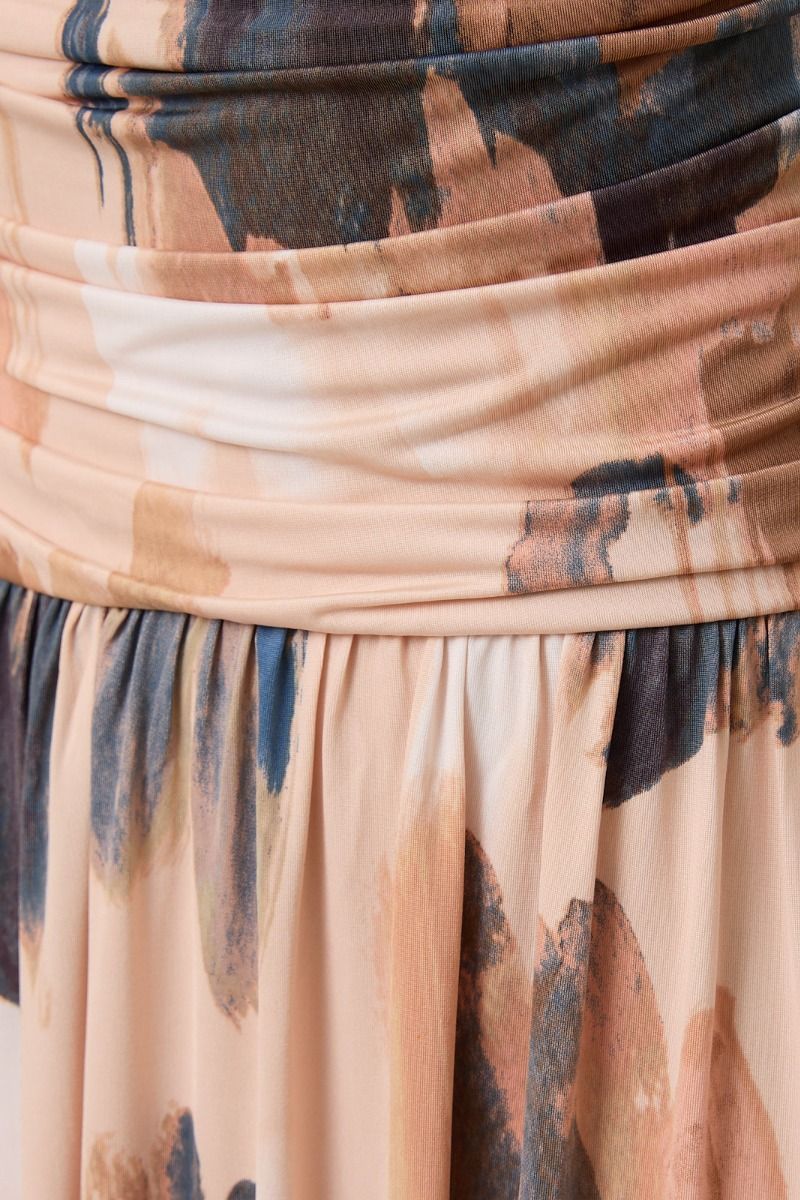 Abstract Side Ruched Dress