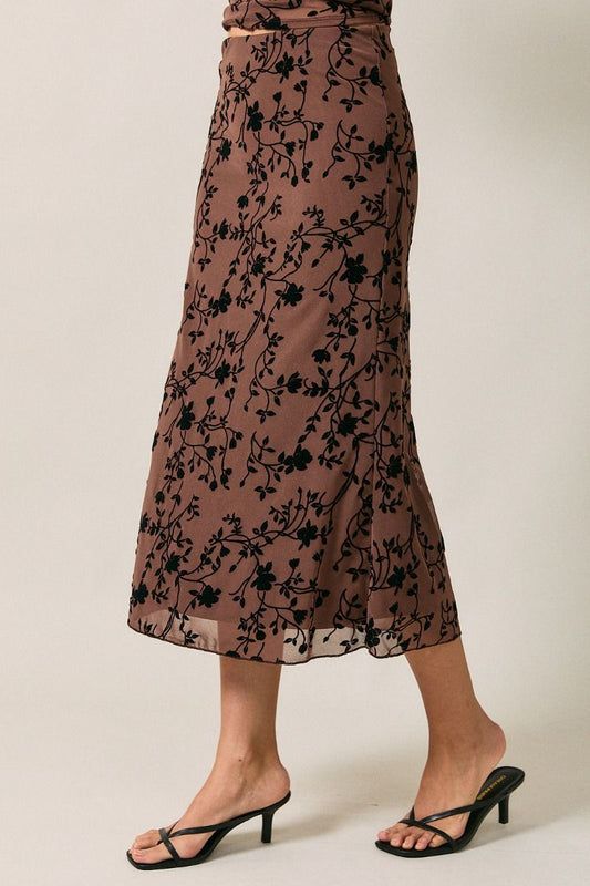 Velvet Midi Skirt