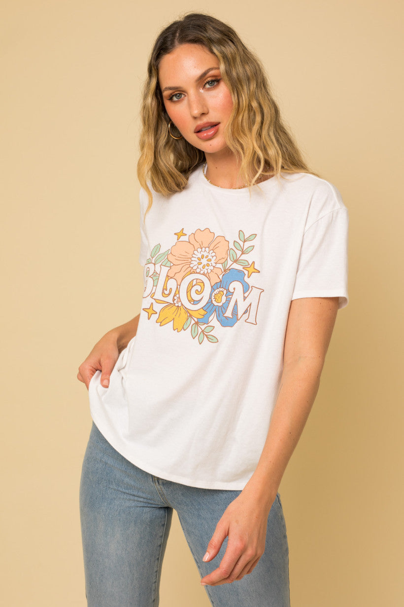Bloom Graphic Print Short Sleeve Top
