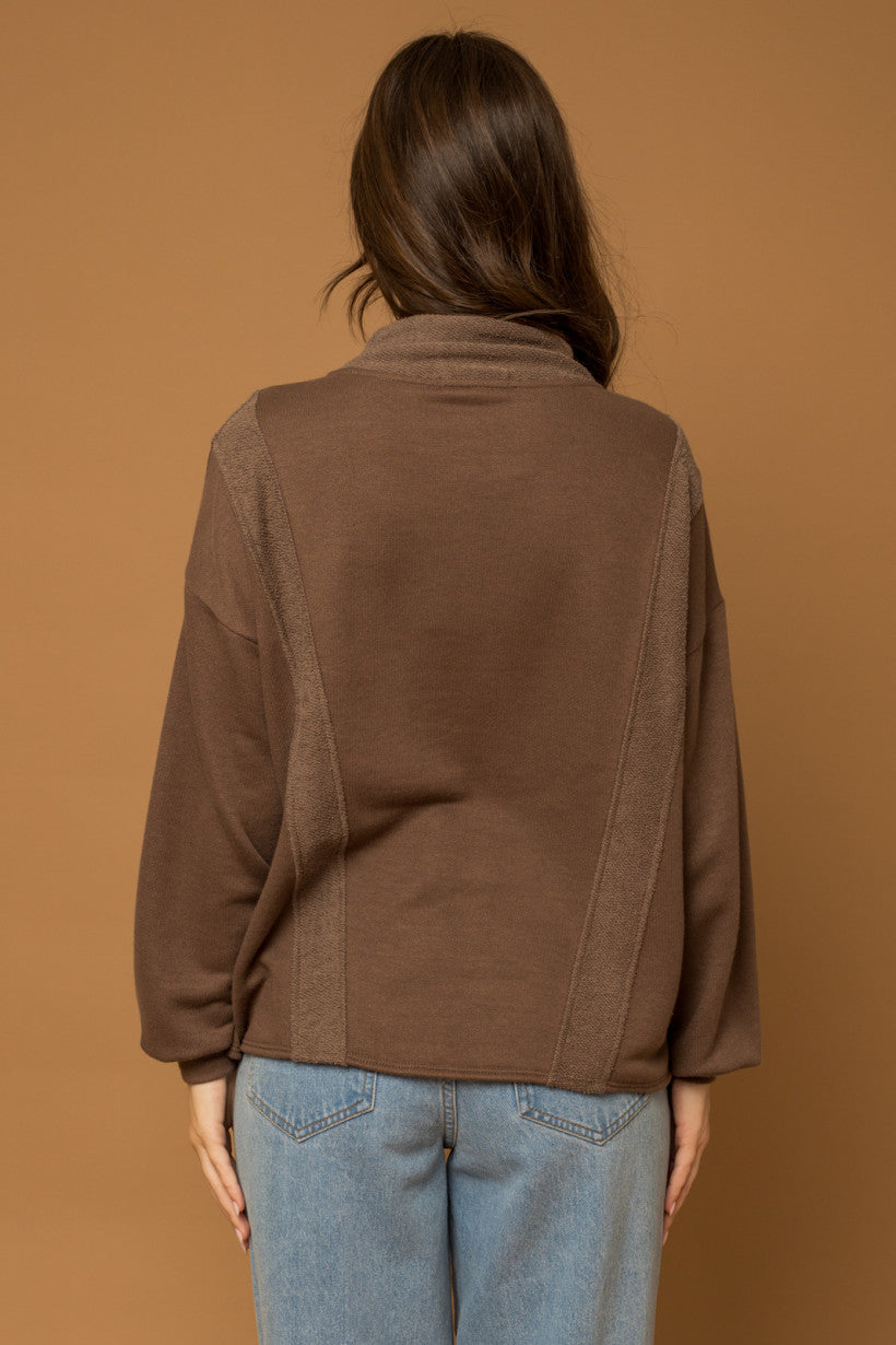 Half Zip Contrast Top