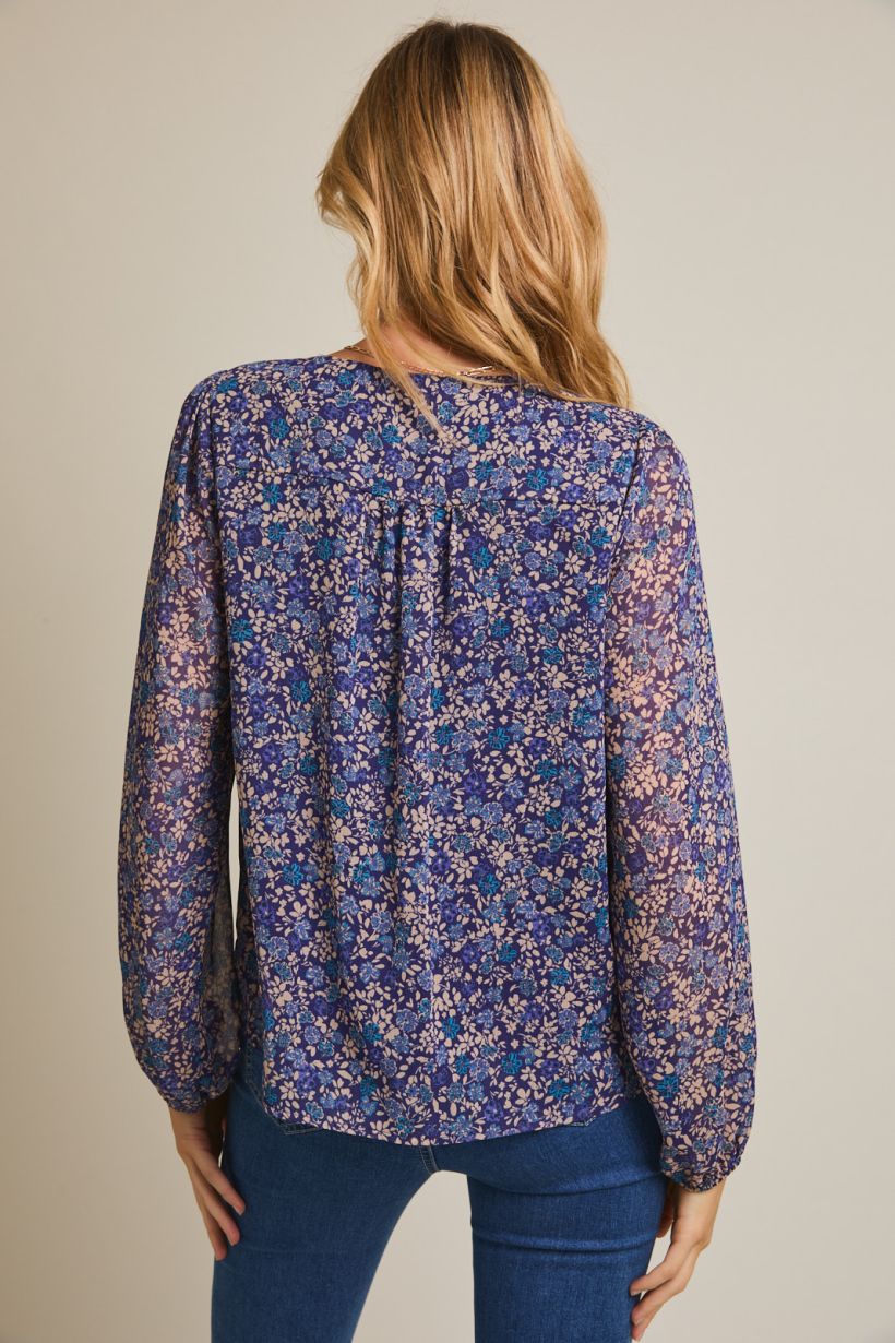 Blue Meadow Floral Top