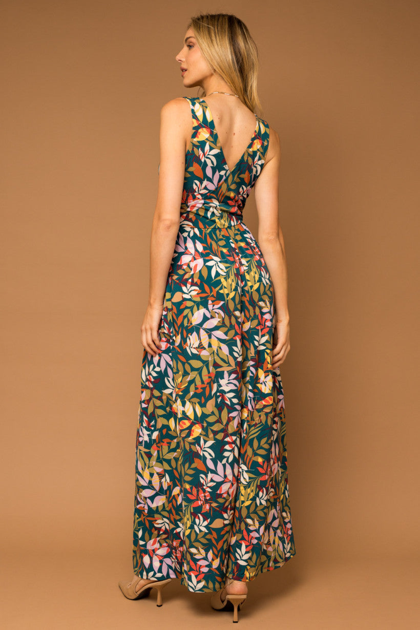 Wrap Top Floral Print Maxi Dress