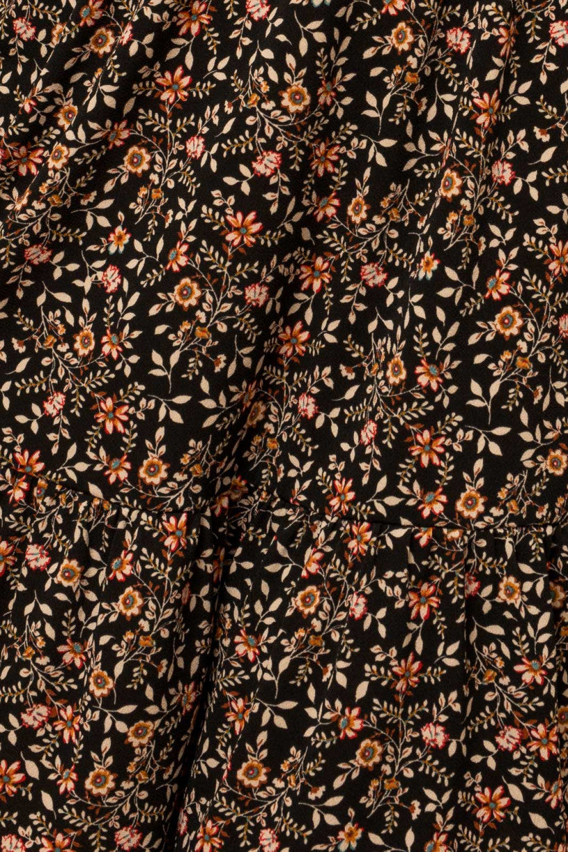 V-Collar Floral Dress