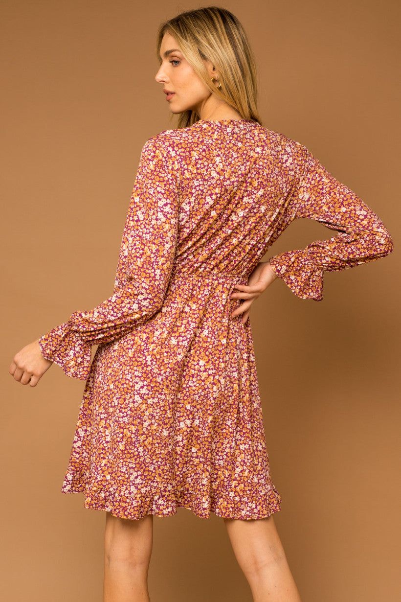 Tie Neck Ditsy Dress