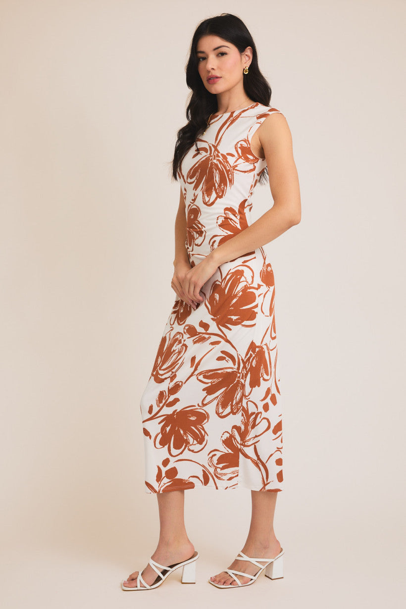 Cut Out Floral Dress