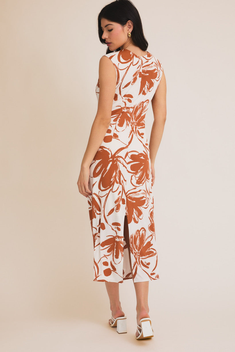 Cut Out Floral Dress