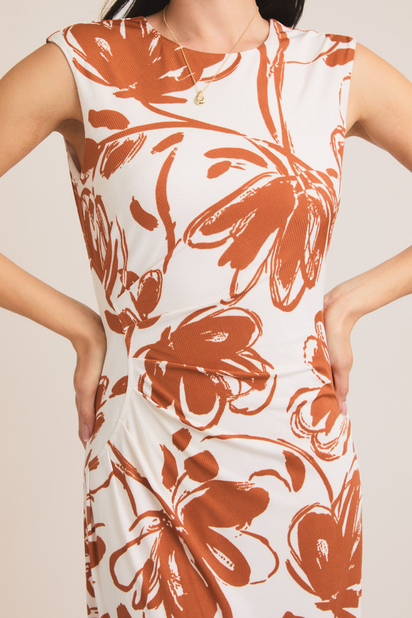 Cut Out Floral Dress
