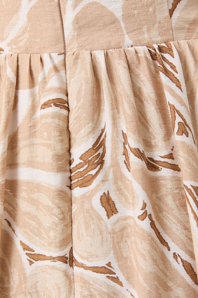 Neutral Blooms Midi Dress