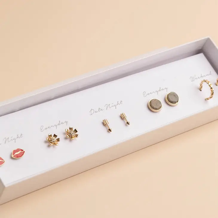Lips Box Earring Set