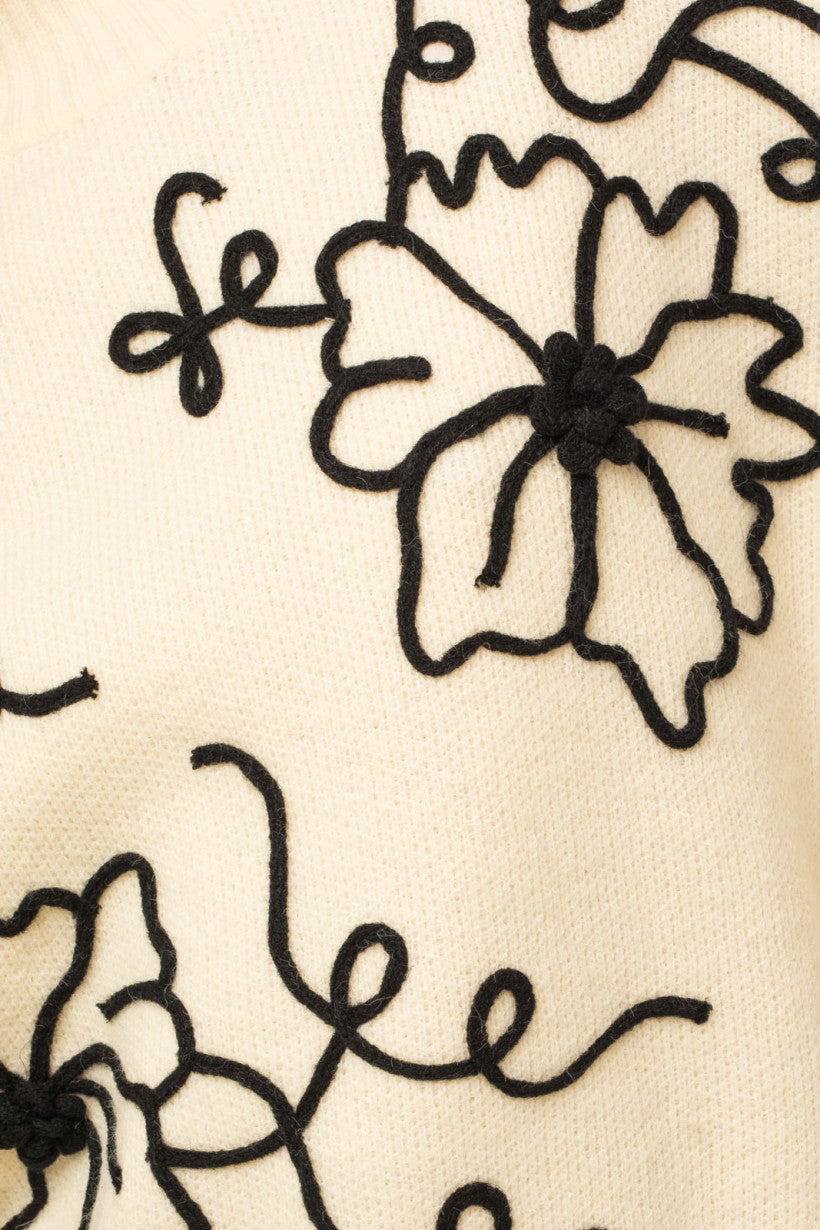 Embroidery Flower Sweater