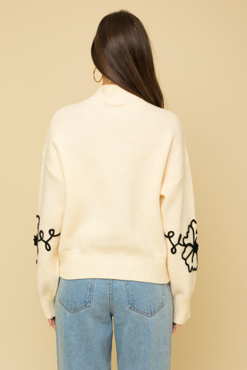 Embroidery Flower Sweater