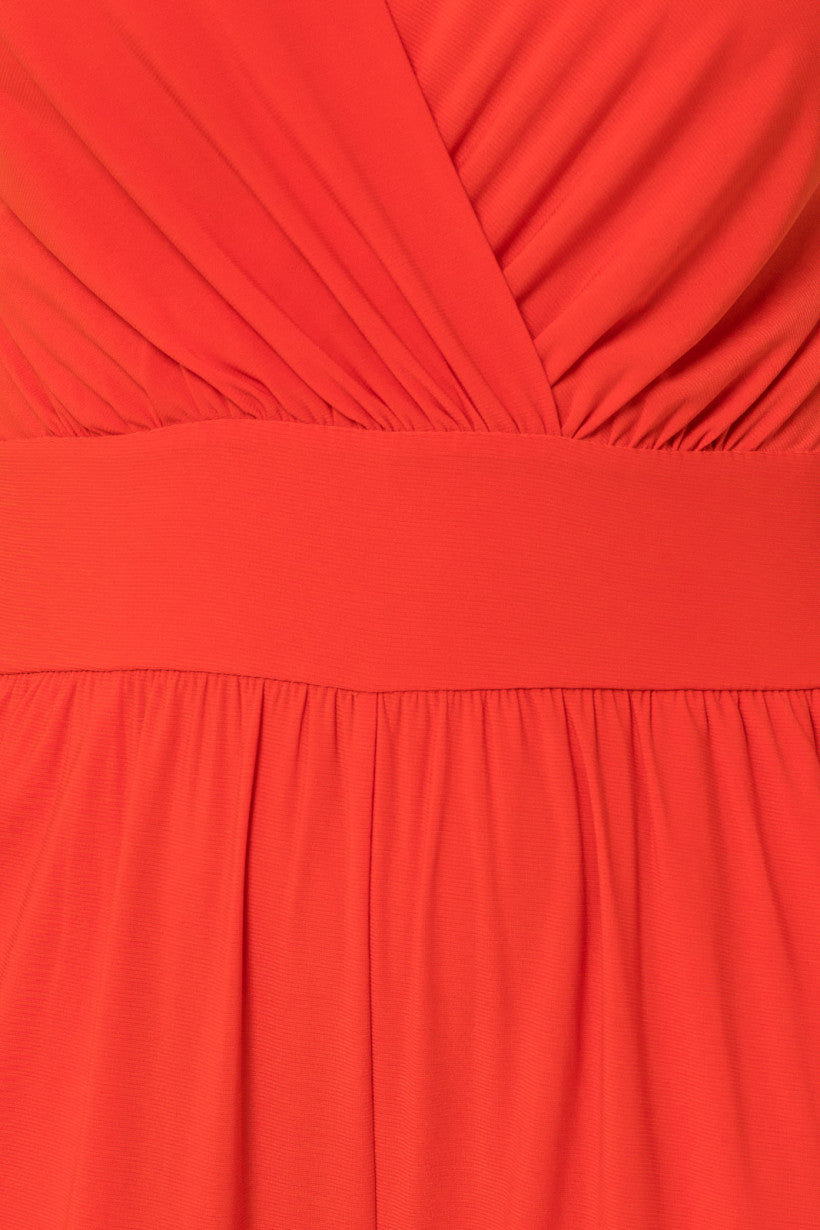 Sleeveless Waist Tie Jumpsuit - Poppy Red