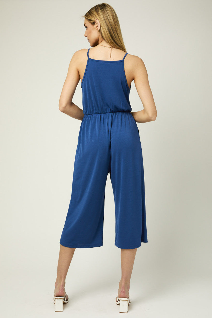 Surplice Cropped Jumpsuit