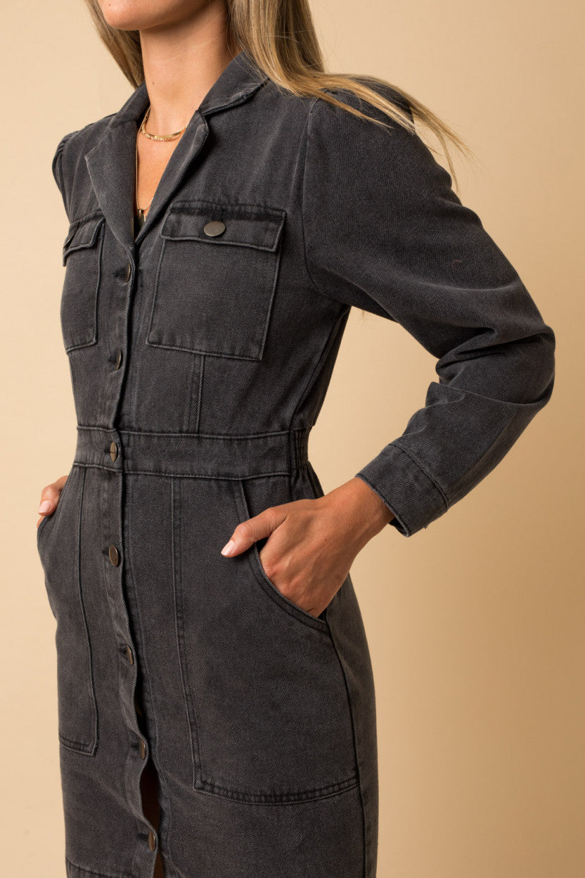Acid Wash Denim Mini Dress