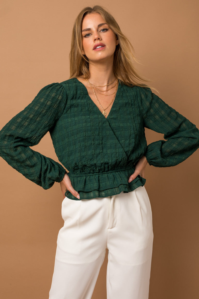 Surplice sales peplum top