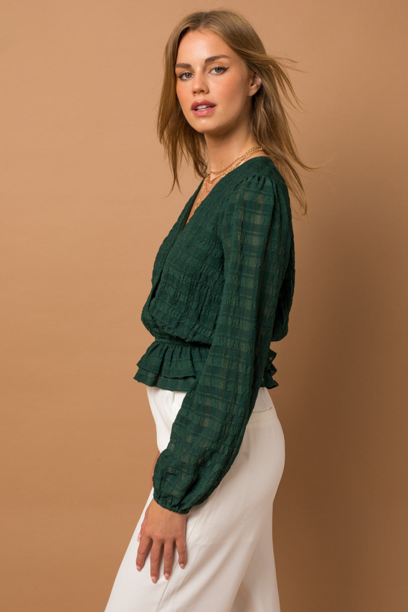 Surplice Style Peplum Top