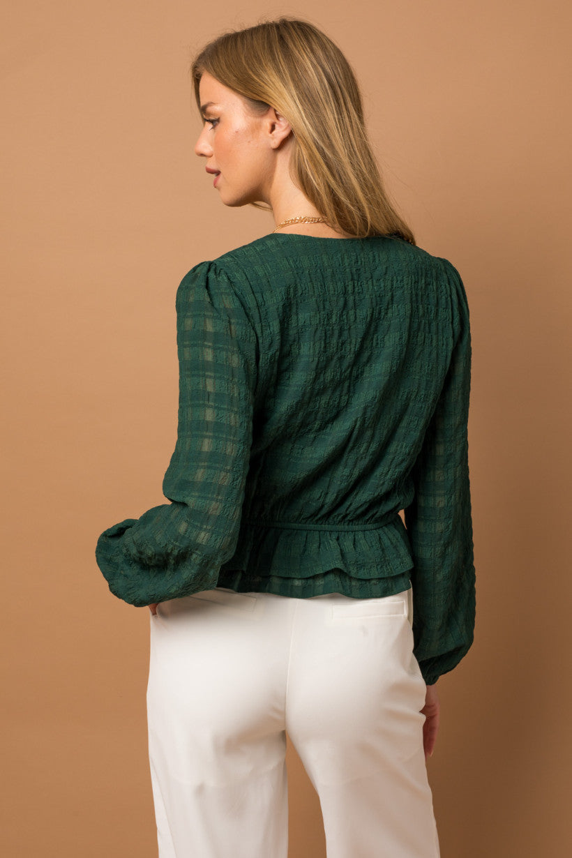 Surplice Style Peplum Top