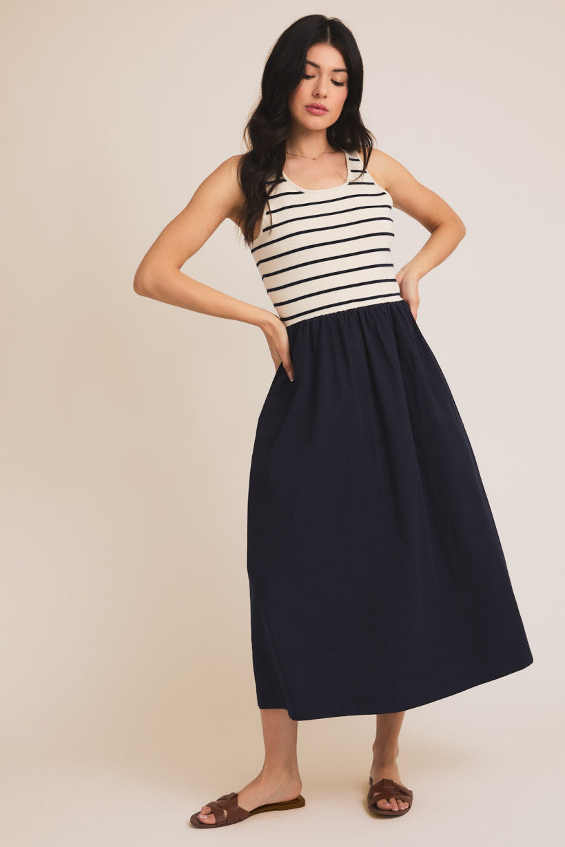 Woven Mix Striped Dress