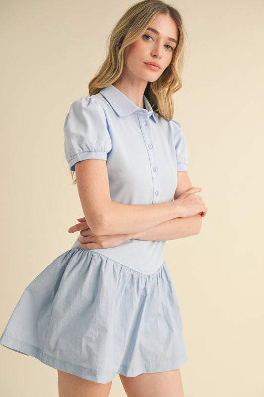 Polo Puff Sleeve Dress