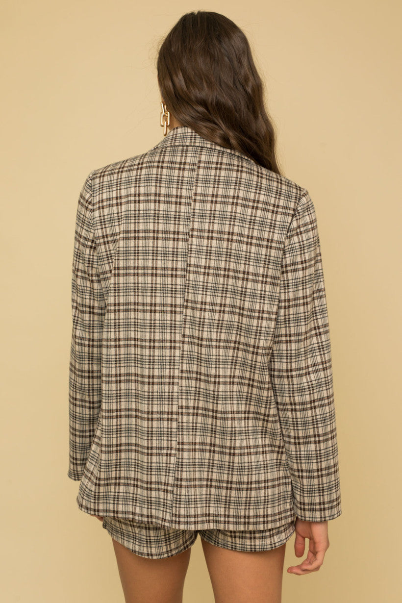Taupe and Brown Plaid Jacket