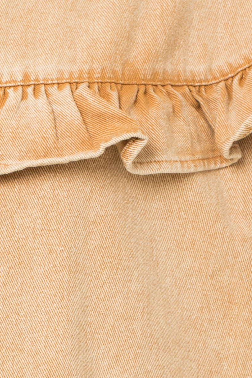 Ruffle Detail Twill Weave Shacket