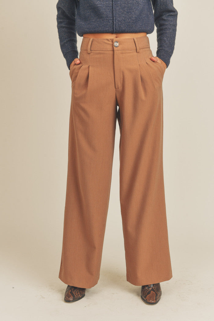 Pleated Wide Leg Pants
