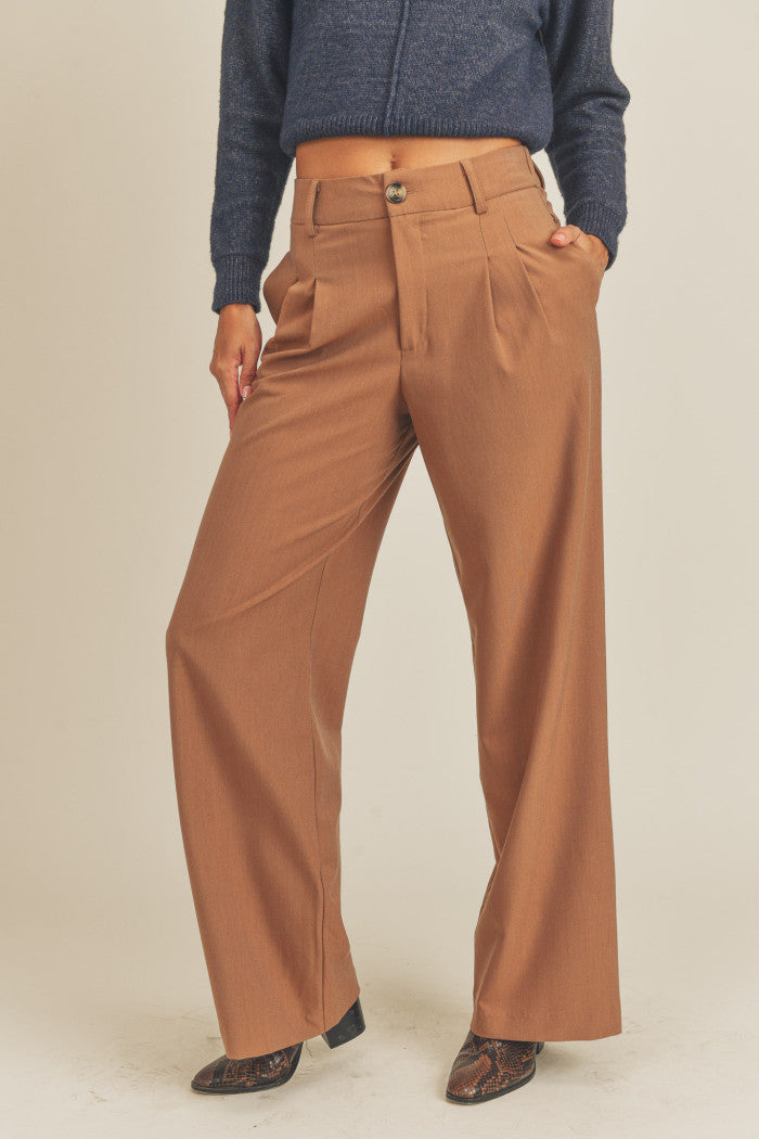 Pleated Wide Leg Pants