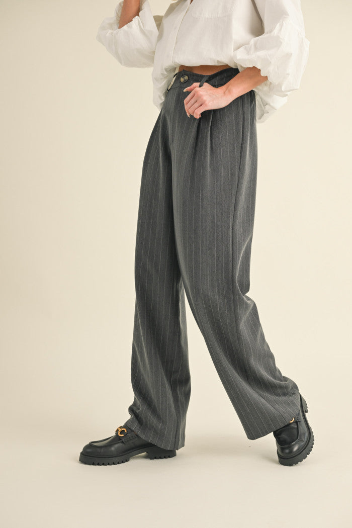 Pinstripe Wide Pants