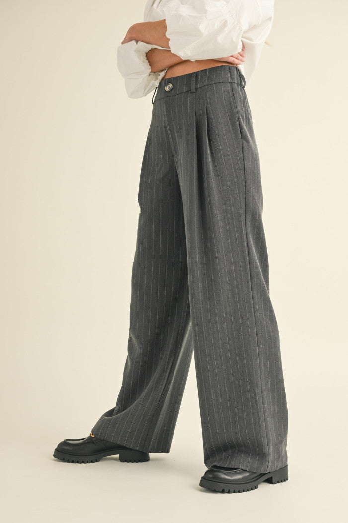 Pinstripe Wide Pants
