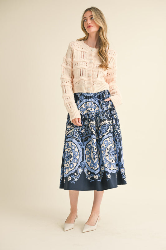 Pointelle Cropped Cardigan