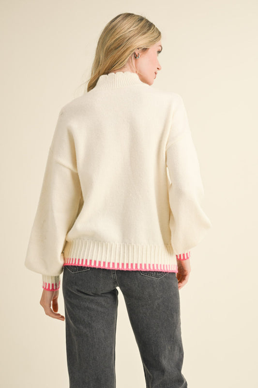 Embroidered Flower Sweater