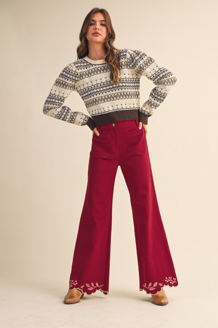 Fair Isle Cropped Sweater