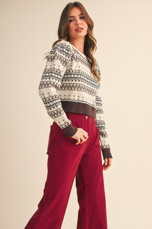 Fair Isle Cropped Sweater