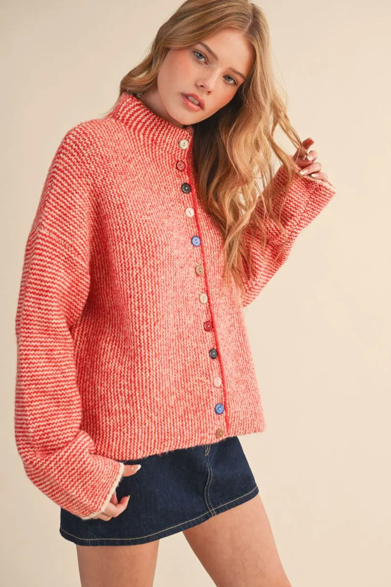 Multi Color Button Sweater