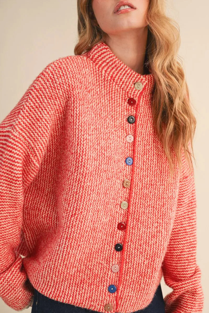 Multi Color Button Sweater