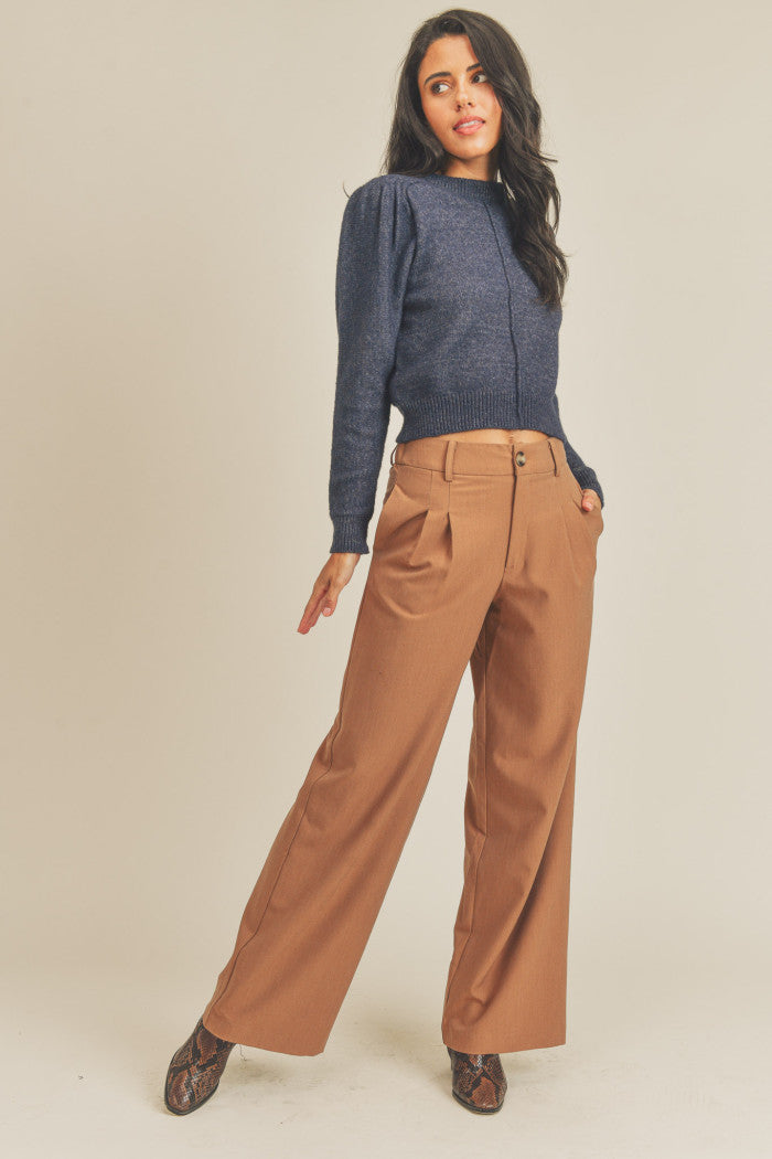 Pleated Wide Leg Pants