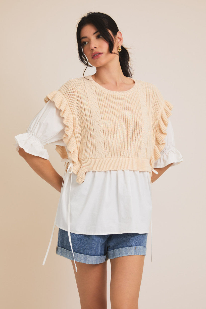 Woven Mix Top