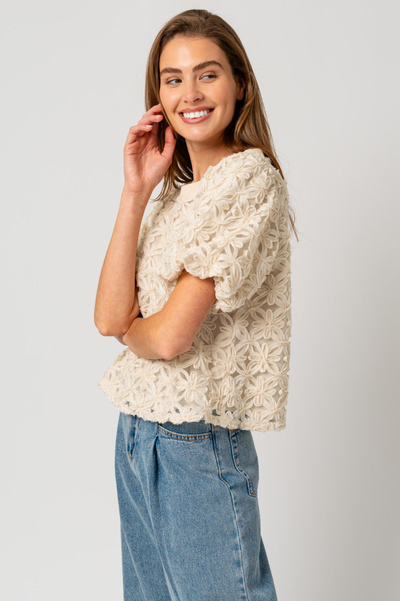 Lace Puff Sleeve Top