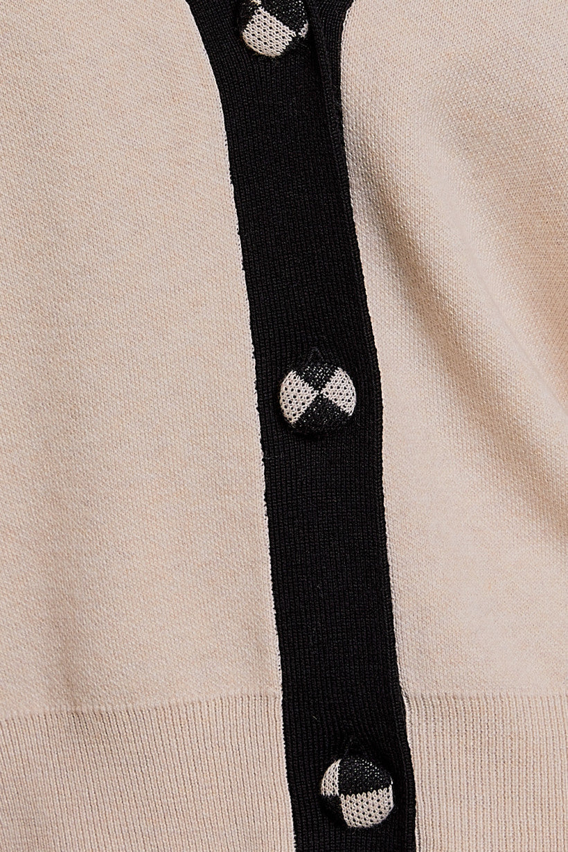 Contrasting Buttons Cardigan