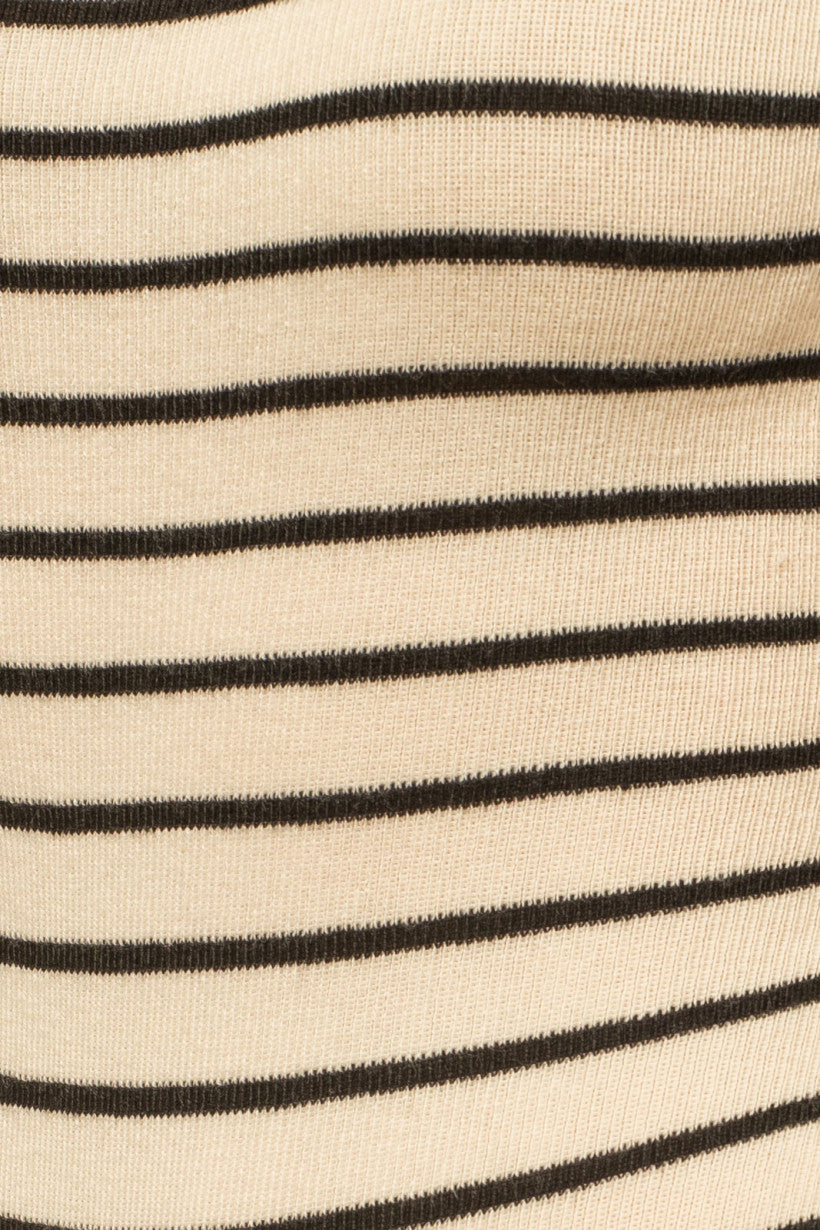 Ruffle Shoulder Striped Bodysuit