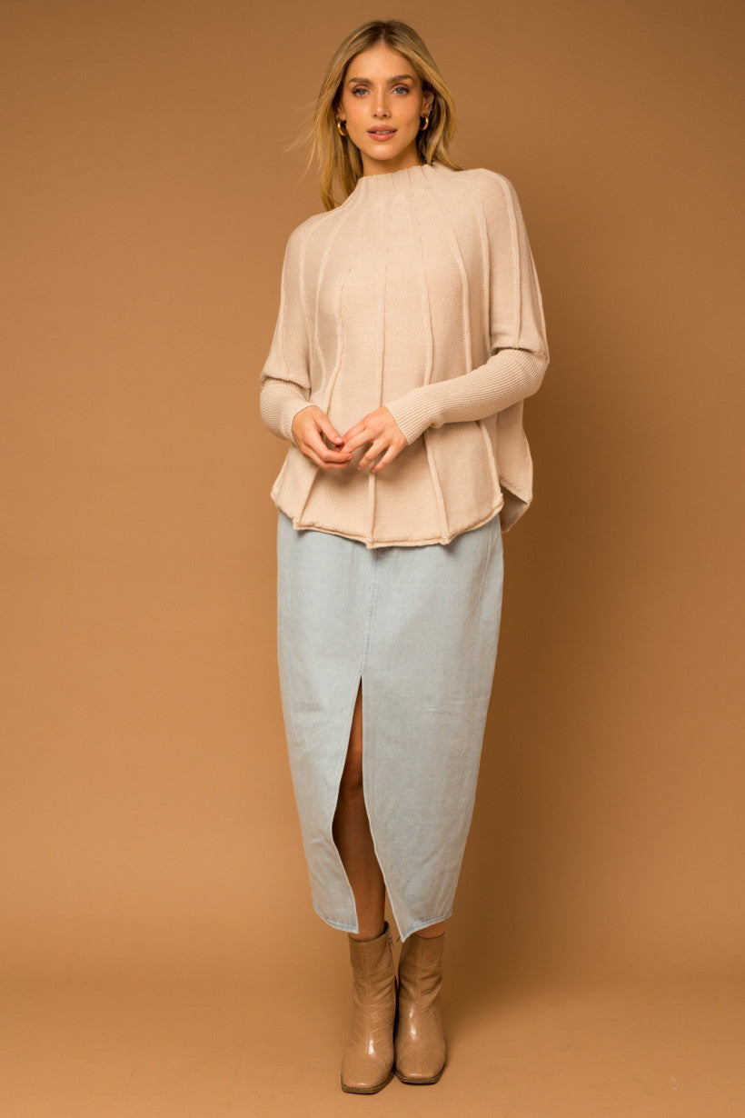 Dolman Sleeve Oatmeal Sweater Top