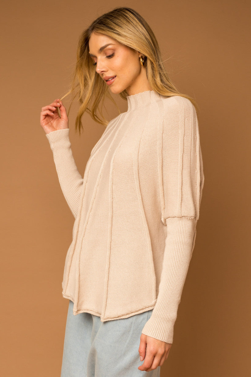 Dolman Sleeve Oatmeal Sweater Top